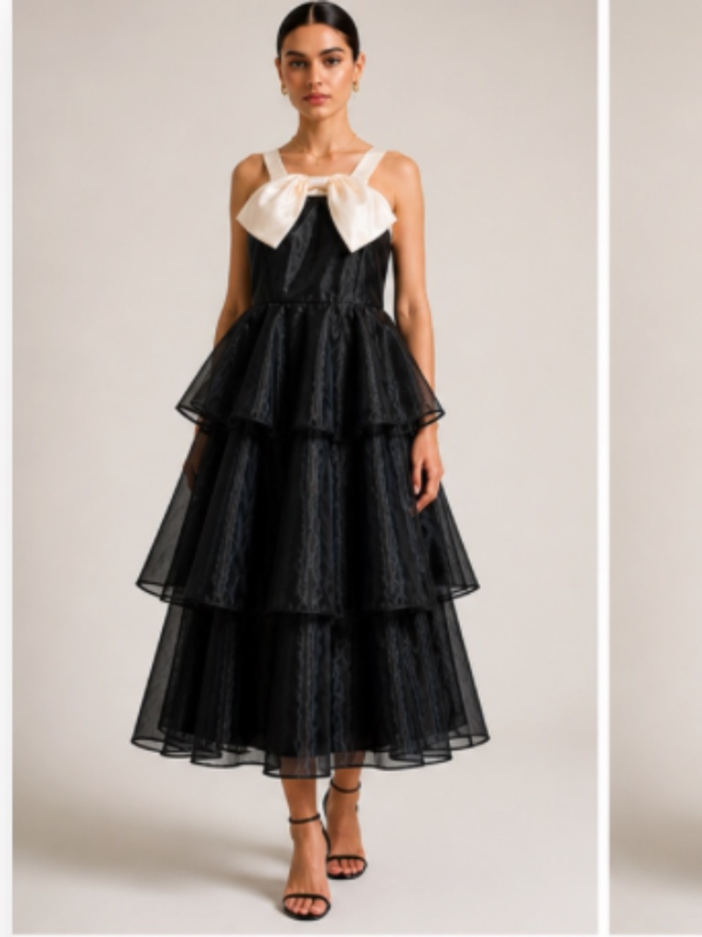 LULUS Prom Wedding Flowy Sexy Boho Tiered Ruffles Bustier Midi Dress - Picture 2 of 6
